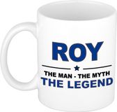 Bellatio Decorations Roy cadeau mok - man myth legend - naam koffiemok / beker - wit en blauw - 300 ml - verjaardag