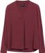 s.Oliver - Vrouwen - Lichte chiffonblouse met V-hals - Bordeaux - Maat 42
