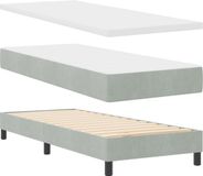 vidaXL Boxspring bed met hoofdeinde Lichtgrijs 200 x 80 cm Fluweel