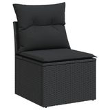 vidaXL 9-delige Loungeset met Kussens, Poly Rattan, Zwart
