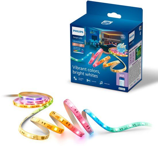 Philips Smart Lighting RGBICWW LED strip - 3m - Gekleurd en instelbaar wit licht - Muzieksynchronisatie - Werkt met de WiZ app - Wifi