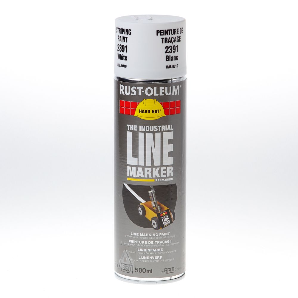 Rust-oleum Hard Hat - Lijnenspuitbus wit, 500ml