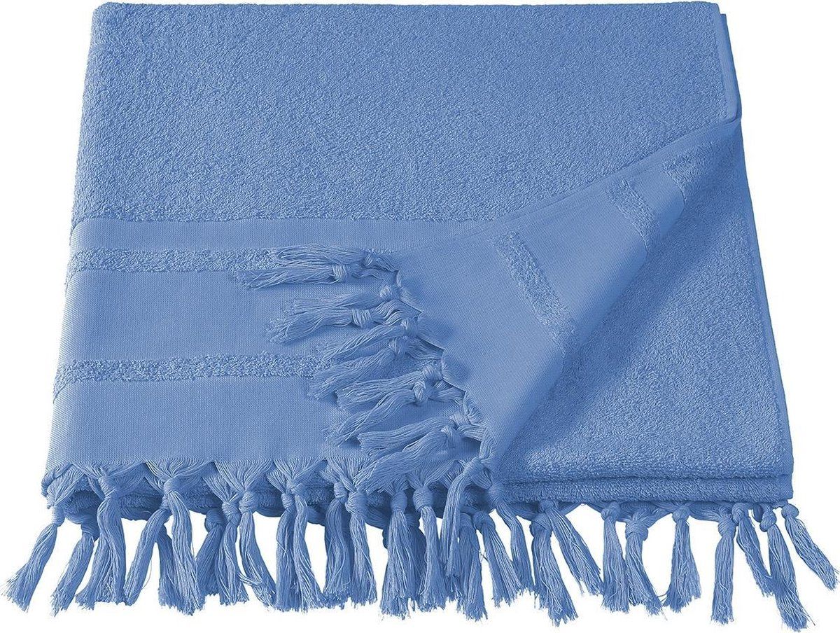 De Witte Lietaer Strandlaken Fjara 100 X 180 Cm Katoen Blauw