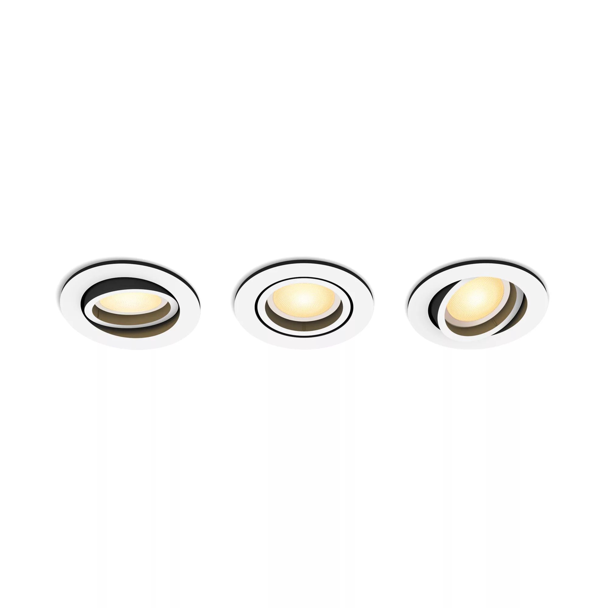 Philips Hue Milliskin - 3x GU10 LED Inbouwspots - Wit - Rond - Warm tot Koel Wit Licht