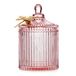 AmeliaHome Opbergdoos met deksel, organizer van glas, cosmeticakist Libelle, 10,5 x 16,6 cm, Dragonfly poederroze