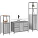 vidaXL Meuble de salle de bain set 3 pcs gris Sonoma et noir 36 x 35 x 165 cm
