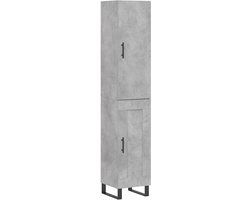 vidaXL Hoge kast 34,5x34x180 cm bewerkt hout betongrijs