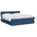 vidaXL Lit plateforme avec matelas et LED Bleu 180 x 200 cm Tissu
