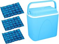 Merkloos Blauwe Flexibele Koelbox 24 Liter met 3 Koelelementen