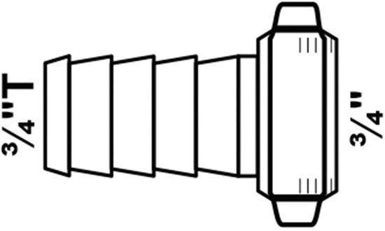 KIRCHHOFF MS Slangschroefverbinding, blanco, 3/4"M x 3/4"T