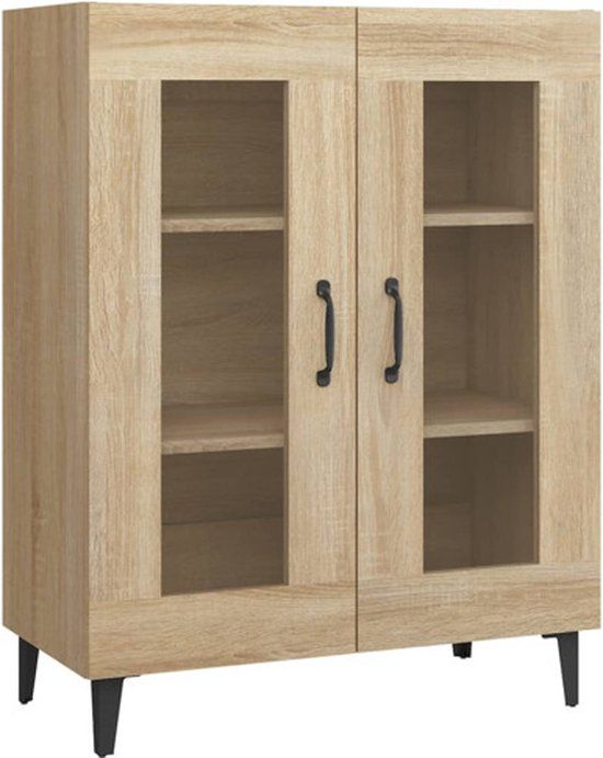 vidaXL Dressoir 69,5x34x90 cm bewerkt hout sonoma eikenkleurig