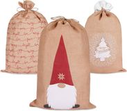 Brubaker Kerstzak Set van 3 stuks - 80 cm Cadeauzak met Kerstmotieven