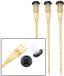 Benson Torche de jardin - 3x - Solaire - Lampe de jardin LED - Bambou Bois - 78 cm - Marron