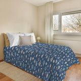 PENSIERI DELICATI Sprei 170 x 280 cm, eenpersoonsbed, 100% piqué-katoen, blauwe oceaan, Made in Italy
