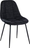 CLP Tom Eetkamerstoel - Zonder armleuning - Fauteuil - zwart Stof