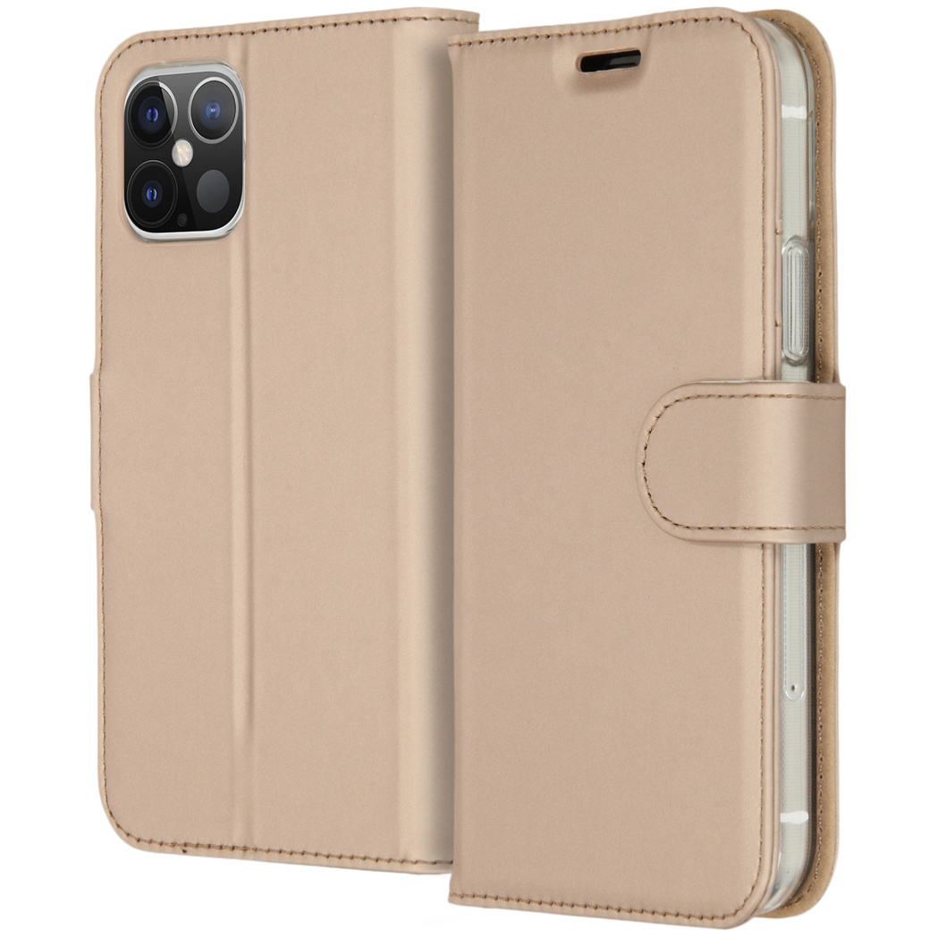 Accezz Softcase Booktype voor de iPhone 12 6 1 inch - Goud