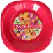 Plasticforte Verjaardag/kinderen/camping borden - 4x stuks - Dia 21 cm - roze - kunststof - onbreekbaar