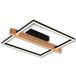 BRILONER - LED plafondlamp met houtdecor, traploos dimbaar, warm witte lichtkleur, LED lamp, plafondlamp, woonkamerlamp, slaapkamerlamp, keukenlamp, 43x35x7,5 cm (LxBxH), zwart hout
