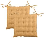 Tissu Coussin de chaise BEA - 2x - Ocre - 40 x 40 x 4 cm