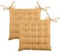 Tissu Coussin de chaise BEA - 2x - Ocre - 40 x 40 x 4 cm