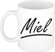 Bellatio Decorations Miel Naam koffiemok - beker - met sierlijke letters - wit