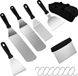 Merkloos Barbecue-accessoires, roestvrij staal, hoogwaardig BBQ-bestek, met draagbare opbergkoffer, perfecte barbecue-gereedschapsset voor mannen, met vleesthermometer, cadeau