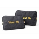 Travel Fanatics Canvas waszak - dubbelzijdige vuile kledingzak voor reizen - wasbare waszak met schone en vuile zijkanten - Wash Me & Wear Me - zwart