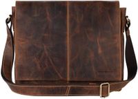 GREENBURRY Vintage Messenger Bag Laptoptas Leer Bruin