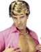 W Playboy pruik met snor blond