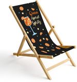 Ferocity Opklapbare ligstoel Houten strandstoel met afneembare hoes Koningin Spritz