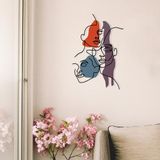 Stijlvol decoratief metalen wandaccessoire, 49,5 x 73,5 cm, duurzaam 1,2 mm metaal en 3 mm hout, perfect voor moderne woondecoratie en unieke muurkunst