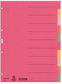 Leitz - 4359 Registre A4 Carton - Plusieurs couleurs - 10 onglets