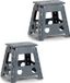 Zeller Present Handels Gmbh 2x dark grey foldable step stool 38.5 x 39 cm
