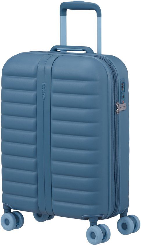 American Tourister Neovibe Handbagage Spinner 55 cm - Uitbreidbaar 37/43 liter - 55x40x20/23 cm - steel blue