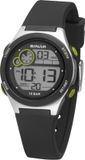 Sinar - Kinderhorloge - Jongenshorloge - Tienerhorloge - 10 ATM Waterdicht - Ø 34mm - Digitaal - Siliconen band - Zwart/Zilver - XF 68-1
