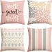 Allecto Taies d'oreiller - Rose - Lot de 4 - 45 x 45 cm