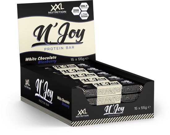 XXL Nutrition N'Joy Protein Bar Witte Chocolade Blueberry 15 Pack