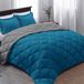 Basic Beyond Queensize dekbedset - blauwe dekbedset queensize bed, omkeerbaar bed, dekbed queensize set voor alle seizoenen, Algiers blauw/houtskoolgrijs, 1 dekbed (223 x 233 cm) en 2 kussenslopen (50