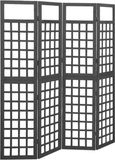 vidaXL Kamerscherm/trellis met 4 panelen 161x180 cm vurenhout zwart