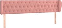 vidaXL Hoofdbord met randen fluweel roze 203x23x78/88 cm