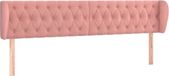 vidaXL Hoofdbord met randen fluweel roze 203x23x78/88 cm