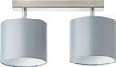 Brilliant Sandra Spotlamp, 2 stuks, chroom/grijs, metaal/textiel, 2 x D45, E14, 40 W, druppellampen (niet inbegrepen)