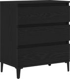 vidaXL - Dressoir - Zwart - Eiken - 60 x 35 x 70 cm - Bewerkt hout