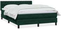 vidaXL Boxspring met matras fluweel donkergroen 160x220 cm