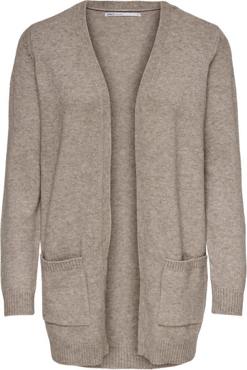 ONLY ONLLESLY L/S OPEN CARDIGAN KNT NOOS Women's Cardigan Beige - Size XS