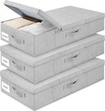Boîtes de rangement sous le lit - Lot de 3 - Gris - 100% Polyester - 48L
