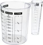 5Five Dubbele maatbeker/mengbeker - kunststof - transparant - 1000 ml