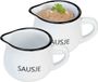 Cosy & trendy Saus schenk kannetje - 2x - porselein - wit - 7 x 6 cm - schenktuit/handvat
