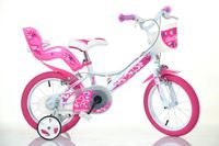 Dino Little Heart Kinderfiets Meisjes 16 inch Roze/Wit