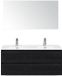 BES LED Dante Badmeubelset 120 cm - 4 Laden Black Oak - Keramische Wastafel Wit Cover met Spiegel